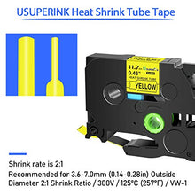 Load image into Gallery viewer, USUPERINK 3 Pack Compatible for Brother HSe-631 HSe631 HS-631 HS631 Black on Yellow Heat Shrink Tube Label Tape use in PT-D210 D200 D400 D450 D600 H300 P700 P900 Printer (0.46&#39;&#39;x 4.92ft,11.7mm x 1.5m)
