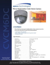 Load image into Gallery viewer, SPECO CVCM6DC Mirror Finish Color Indoor Dome Camera, Wall/Ceiling Mount,
