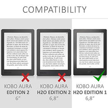 Load image into Gallery viewer, kwmobile Case Compatible with Kobo Aura H2O Edition 1 - PU Leather and Canvas e-Reader Cover - Dark Red/Black
