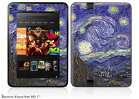 Vincent Van Gogh Starry Night Decal Style Skin fits 2012 Amazon Kindle Fire HD 7 inch