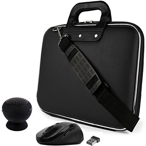 Black Laptop Carrying Case Bag, Mouse, Speaker for Fujitsu LifeBook, Stylistic Tablet PC 11