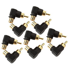 Load image into Gallery viewer, Black RCA Male to Female Connector Plug Right Angle Pack of 10
