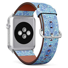 Load image into Gallery viewer, (Boho Chic Paisley Pattern with Mandala Design Element on Elegant Oriental Background) Patterned Leather Wristband Strap for Apple Watch Series 4/3/2/1 gen,Replacement for iWatch 42mm / 44mm Bands
