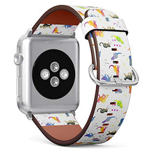 Load image into Gallery viewer, Compatible with Small Apple Watch 38mm, 40mm, 41mm (All Series) Leather Watch Wrist Band Strap Bracelet with Adapters (Cute Cat Watercolor)
