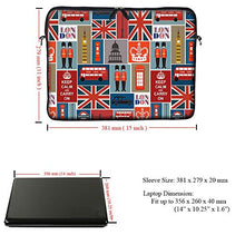 Load image into Gallery viewer, Meffort Inc 14 14.1 Inch Neoprene Laptop/Ultrabook/Chromebook Bag Carrying Sleeve with Hidden Handle and Adjustable Shoulder Strap (England Symbols)
