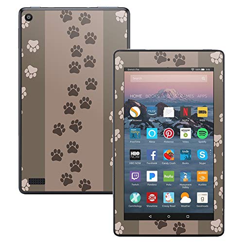 MightySkins Skin Compatible with Amazon Kindle Fire 7 (2017) - Paw Prints | Protective, Durable, and Unique Vinyl Decal wrap Cover | Easy to Apply, Remove, and Change Styles | Made in The USA