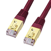 Sanwa Supply KB-T7-50WRN CAT7LAN Cable (50m), 10Gbps/600MHz RJ45, Wine Red