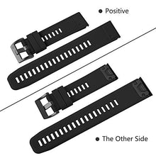 Load image into Gallery viewer, ZEROFIRE Bands for Garmin Fenix 5 and Fenix 5 Plus Watch Strap Replacement Silicone Band Compatible with Forerunner 935, 945, Approach S60, Quatix 5 Smartwatch, Including Anti-dust Plug - Black
