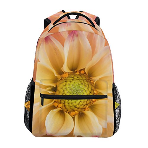TropicalLife Dahlia Colorful Flower Backpacks Bookbag Shoulder Backpack Hiking Travel Daypack Casual Bags