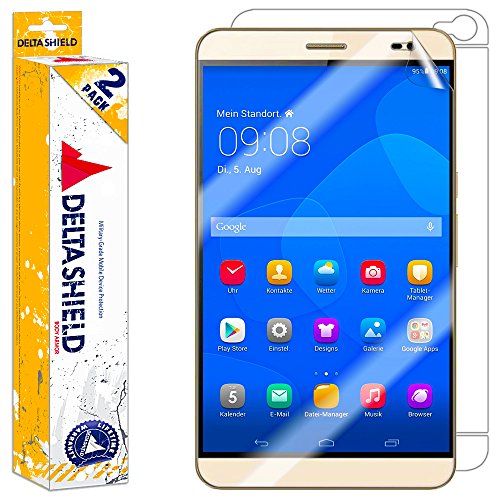 DeltaShield Full Body Skin for Huawei MediaPad X2 (2-Pack)(Screen Protector Included) Front and Back Protector BodyArmor Non-Bubble Military-Grade Clear HD Film