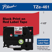 Brother P-Touch TZe-461CS Black Print on Red Label Tape 1.4 (36mm) Wide x 26.2 (8m) Long