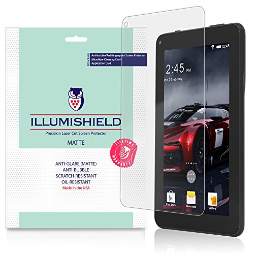 iLLumiShield Matte Screen Protector Compatible with Digiland 7 (3-Pack) Anti-Glare Shield Anti-Bubble and Anti-Fingerprint PET Film
