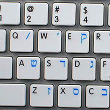 Load image into Gallery viewer, Apple NS Hebrew - English Non-Transparent Keyboard Labels White Background for Desktop, Laptop and Notebook
