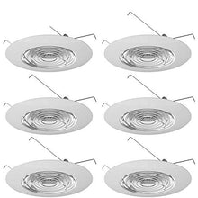 Load image into Gallery viewer, Four-Bros Lighting FLP/6PK Shower Trim 6&quot; Inch Fresnel Lens with White Plastic Trim-60 Watt Max. -for Wet Locations Glass Can Light Ul Listed-Pack of 6
