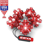Stkr Concepts Magnetic Light Mine Hands   Free Task Light Stocking Stuffer   5   Pack, Red