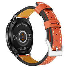 Load image into Gallery viewer, ECSEM Band Compatible with Garmin Vivomove HR Bands Replacement Sewn Leather Watch Straps Accessories Wristband Colorful Sports Bracelet for Garmin Vivoactive 3/Forerunner 645/Vivomove 3/Venu (Orange)
