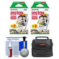 Essentials Bundle for Fujifilm Instax Mini 8, Mini 9, Mini 11, Mini 70 & Mini 90 Instant Film Camera with 40 Twin Color Prints + Case + Cleaning Kit