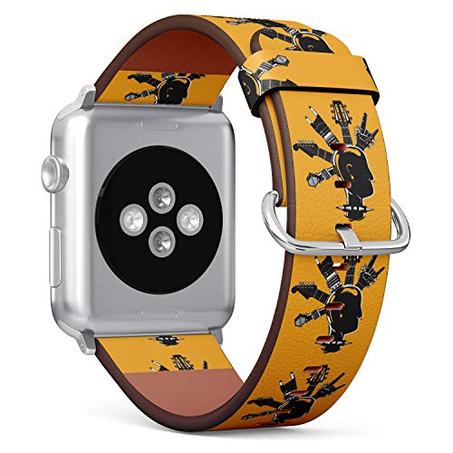 (A Man Head with a Punk Hairstyle) Patterned Leather Wristband Strap for Fitbit Ionic,The Replacement of Fitbit Ionic smartwatch Bands