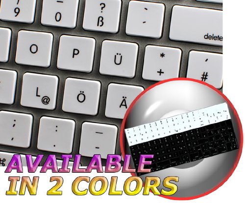 MAC NS German Non-Transparent Keyboard Stickers White Background for Desktop, Laptop and Notebook
