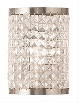 Wall Sconces 1 Light with Clear Crystals Brushed Nickel Size 18 in 60 Watts - World of Crystal