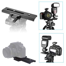 Load image into Gallery viewer, EXMAX 16cm 2 Way Macro Shot Focusing Focus Rail Slider/Close-up Shooting 1/4 Quick Screw Release Mount Camera Flash Support Plate
