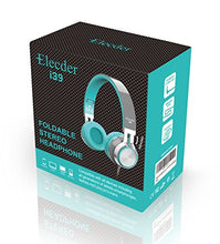 Load image into Gallery viewer, Elecder i39 Headphones with Microphone Foldable Lightweight Adjustable On Ear Headsets with 3.5mm Jack for Cellphones Computer MP3/4 Kindle School (Mint/Gray)
