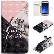 Load image into Gallery viewer, for Samsung Galaxy S6 Wallet Case with Screen Protector,QFFUN Glitter 3D Marble Pattern [Triangle] Magnetic Closure Kickstand Leather Phone Case with Card Holder Shockproof Protective Flip Cover
