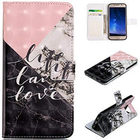 for Samsung Galaxy S6 Wallet Case with Screen Protector,QFFUN Glitter 3D Marble Pattern [Triangle] Magnetic Closure Kickstand Leather Phone Case with Card Holder Shockproof Protective Flip Cover