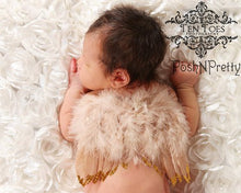 Load image into Gallery viewer, Natural Feather Angel Butterfly Wings, Newborn, Baby, Photo prop CHOOSE Colors or WHITE
