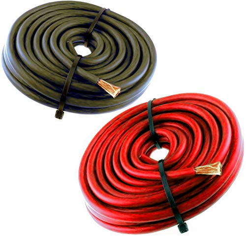 10FT 4 Gauge Primary Speaker Wire Amp Power Ground Car Audio 5' Red + 5' Black