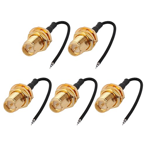 Aexit 5pcs RF1.13 Distribution electrical Soldering Wire SMA Male Connector Antenna WiFi Pigtail Cable 5cm Long