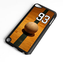 Load image into Gallery viewer, iPod Touch Case Fits 6th Generation or 5th Generation Volleyball #7800 Choose Any Player Jersey Number 65 in Black Plastic Customizable by TYD Designs
