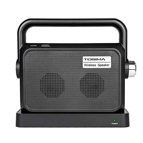 Tosima Wireless TV Speakers - Portable TV Audio Speaker Hearing Assistance, Full Range Stereo Speakers, TV Voice Amplifiers for hard of hearing