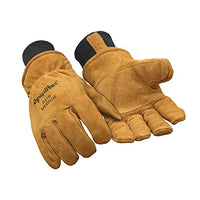 RefrigiWear Warm Fleece Lined Fiberfill Insulated Cowhide Leather Work Gloves (Gold, X-Large)
