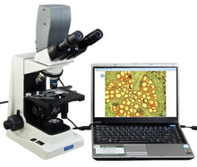 Load image into Gallery viewer, OMAX 40X-2000X Lab Infinity Digital Compound Microscope with Siedentopf Head and 5.0MP Built-in USB Camera
