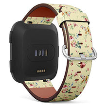 Load image into Gallery viewer, Replacement Leather Strap Printing Wristbands Compatible with Fitbit Versa - Vintage Floral Pattern

