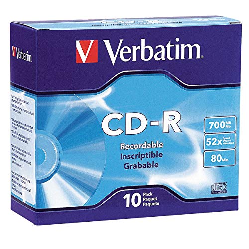 VERBATIM CD-R Disc, 700 MB Capacity, 52x Speed - pkg. of 10