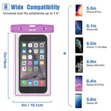 Load image into Gallery viewer, JOTO Universal Waterproof Case, Cellphone Dry Bag for iPhone 13 Pro Max Mini, 12 11 Pro Max Xs Max XR X 8 7 6S Plus SE, Galaxy S10 S10e S9 S8 Plus/S6/Note 8 6 5 4, Pixel 3 XL/LG Sony up to 7&quot; (Purple)
