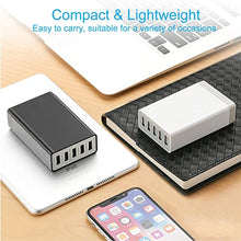 Load image into Gallery viewer, USB Charger Station, 5 Ports Charger HUB, Desktop Charging Station for Multiple Devices, Portable USB Wall Charger Compatible with Cell Phone, Android Phone Product, Tablet and More
