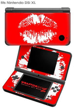 Load image into Gallery viewer, Nintendo DSi XL Skin - Big Kiss White on Red
