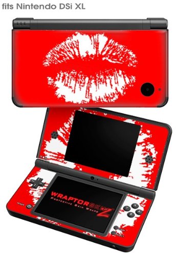 Nintendo DSi XL Skin - Big Kiss White on Red