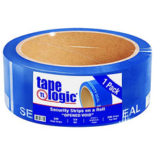 Load image into Gallery viewer, Top Pack Supply Tape Logic Security Strips on a Roll, 3.9 Mil, 2&quot; x 5 3/4&quot; Blue (Case of 1)
