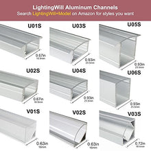 Load image into Gallery viewer, LightingWill Clear LED Aluminum Channel V Shape Corner Mounted 3.3Ft/1M 5 Pack Sliver Extrusion for &lt;12mm 5050 3528 LED Flex/Hard Strip Lights with Covers, End Caps, and Mounting Clips TP-V02S5
