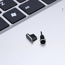 Load image into Gallery viewer, UKCOCO 2pcs/ Set 3.5mm Earphone Jack Anti Dust Plug and Micro USB Port Plug for Android Phones Samsung Galaxy S7/ S7 Edge/Motorola Moto G5 Plus/Samsung Galaxy J7 2016/ (Black)
