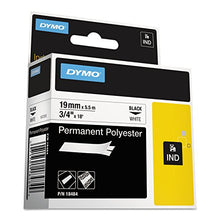 Load image into Gallery viewer, DYMO 18484 Rhino Permanent Poly Industrial Label Tape Cassette, 3/4in x 18ft, White
