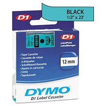 Load image into Gallery viewer, DYMO 45019 D1 High-Performance Polyester Removable Label Tape, 1/2-Inch x 23 ft, Black on Green
