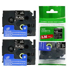 Load image into Gallery viewer, 2/Pack LM Tapes - LMe-345 Premium 3/4&quot; White Print on Black Label Compatible with Brother TZe345 P-Touch Tape Includes Tape Color/Size Guide. Replaces TZe-345 18mm 0.7 Laminated
