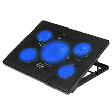 Load image into Gallery viewer, Kootek Laptop Cooling Pad 12&quot;-17&quot; Cooler Pad Chill Mat 5 Quiet Fans LED Lights and 2 USB 2.0 Ports Adjustable Mounts Laptop Stand Height Angle
