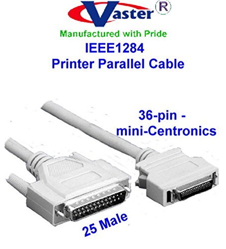 Premium Parallel IEEE1284 Mini Cen36 Male to Male Bi-Directional Cable 6 Ft