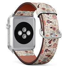 Load image into Gallery viewer, Compatible with Small Apple Watch 38mm, 40mm, 41mm (All Series) Leather Watch Wrist Band Strap Bracelet with Adapters (Teacups Teapots Cakes)

